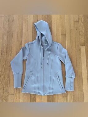 Adidas x Stella McCartney Jacket Barricade Size 40 Neoprene Grey Hood Full Zip